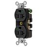 Straight Blade Devices, Weather Resistant Receptacles, Duplex, Commercial/Industrial Grade, 2-Pole 3-Wire Grounding, 15A 125V, 5-15R, Black