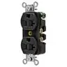 Image of 5362BBLKWR Straight Blade Devices, Weather Resistant Receptacles, Duplex, Commercial/Industrial Grade, 2-Pole 3-Wire Grounding, 15A 125V, 5-15R, Black