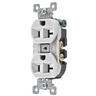 Straight Blade Devices, Receptacles, Duplex, Commercial/Industrial Grade, 2-Pole 3-Wire Grounding, 20A 125V, 5-20R, White