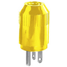 Straight Blade Devices, Male Plug, Valise Series, Commercial Grade, Straight, 2-Pole 3-Wire Grounding, 20A 125V, 20P, Yellow, Single Pack