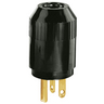Straight Blade Devices, Male Plug, Valise Series, Commercial Grade, Straight, 2-Pole 3-Wire Grounding, 20A 125V, 5-20P, Black, Single Pack