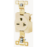 Straight Blade Devices, Receptacles, Single, Commercial/Industrial Grade, 2-Pole 3-Wire Grounding, 20A 250V, 6-20R, Ivory, Single Pack