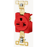 Straight Blade Devices, Receptacles, Single, Commercial/Industrial Grade, 2-Pole 3-Wire Grounding, 20A 250V, 6-20R, Red, Single Pack