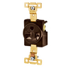 Straight Blade Devices, Receptacles, Single, Commercial/Industrial Grade, 2-Pole 3-Wire Grounding, 20A 250V, 6-20R, Brown, Single Pack