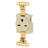 Straight Blade Devices, Receptacles, Single, Commercial/Industrial Grade, 2-Pole 3-Wire Grounding, 15A 250V, 6-15R, Ivory, Single Pack