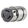 Locking Devices, Locking Devices, Marine Grade, Female Connector Body, 50A 125V, 2-Pole 3-Wire Grounding, Non-NEMA, Screw Terminal, Yellow, Corrosion Resistant