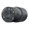 Locking Devices, Industrial, Female Nylon Connector Body, 20A 125V, 2-Pole 3-Wire Grounding, L5-20R, Screw Terminal, Black
