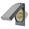 Locking Devices, Industrial, Flanged Inlet, 30A 125V, 2-Pole 3-Wire Grounding, L5-30P, Screw Terminal, White, With Weatherproof Cover