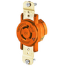 Locking Devices, Isolated Ground Industrial, Flush Receptacle, 15A 250V, 2-Pole 3-Wire Grounding, L6-15R, Screw Terminal, Orange