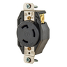 Locking Devices, Industrial, Flush Receptacle, 30A 250V,2-Pole 3-Wire Grounding, L6-30R, Screw Terminal, Black