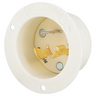 Locking Devices, Industrial, Flanged Inlet, 30A 250V, 2-Pole 3-Wire Grounding, L6-30P, Screw Terminal, White