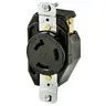 Image of 70730FR Locking Devices, Industrial, Flush Receptacle, 30A 277V AC, 2-Pole 3-Wire Grounding, L7-30R, Screw Terminal, Black