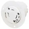 Image of 70730ER Locking Devices, Industrial, Flanged Receptacle, 30A 277V AC, 2-Pole 3-Wire Grounding, L7-30R, Screw Terminal, White