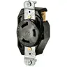 Image of 70830FR Locking Devices, Industrial, Flush Receptacle, 30A 480V AC, 2-Pole 3-Wire Grounding, L8-30R, Screw Terminal, White