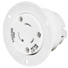 Locking Devices, Industrial, Flanged Receptacle, 20A 3-Phase Delta 250V AC, 3-Pole 3-Wire Non-Grounding, L11-20R, Screw Terminal, White.