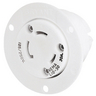 Locking Devices, Industrial, Flanged Receptacle, 30A 125/250V AC, 3-Pole 3-Wire Non-Grounding, L10-30R, Screw Terminal, White.