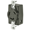 Locking Devices, Industrial, Flush Receptacle, 30A 125/250V AC, 3-Pole 3-Wire Non-Grounding, L10-30R, Screw Terminal, Black.