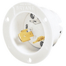 Locking Devices, Industrial, Flanged Inlet, 30A 125/250V, 3-Pole 3-Wire Non-Grounding, L10-30P, Screw Terminal, White.