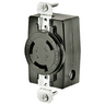 Locking Devices, Industrial, Flush Receptacle, 30A 3-Phase Delta 480V AC, 3-Pole 3-Wire Non-Grounding, L12-30R, Screw Terminal, Black