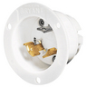 Locking Devices, Industrial, Flanged Inlet, 30A 3-Phase Delta 480V AC, 3-Pole 3-Wire Non-Grounding, L12-30P, Screw Terminal, White