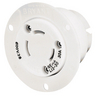 Locking Devices, Industrial, Flanged Receptacle, 30A 3-Phase Delta 600V AC, 3-Pole 3-Wire Non-Grounding, L13-30R, Screw Terminal, White