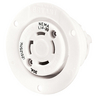 Locking Devices, Industrial, Flanged Receptacle, 30A 125/250V AC, 3-Pole 4-Wire Grounding, L14-30R, Screw Terminal, White.