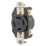 Locking Devices, Industrial, Flush Receptacle, 30A 125/250V AC, 3-Pole 4-Wire Grounding, L14-30R, Screw Terminal, Black.