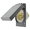Locking Devices, Industrial, Flanged Inlet, 30A 125/250V, 3-Pole 4-Wire Grounding, L14-30P, Screw Terminal, White, With Weatherproof Cover