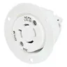 Image of 71520ER Locking Devices, Industrial, Flanged Receptacle, 20A 3-Phase Delta 250V AC, 3-Pole 4-Wire Grounding, L15-20R, Screw Terminal, White