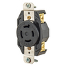 Locking Devices, Industrial, Flush Nylon Receptacle, 20A 3-Phase Delta 250V AC, 3-Pole 4-Wire Grounding, L15-20R, Screw Terminal, Black/White