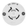 Image of 71520NC Locking Devices, Industrial, Female Connector Body, 20A 3-Phase Delta 250V AC, 3-Pole 4-Wire Grounding, L15-20R, Screw Terminal, Black and White