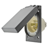 Locking Devices, Industrial, Flanged Inlet, 30A 3-Phase Delta 480V AC, 3-Pole 4-Wire Grounding, L16-30P, Screw Terminal, White, With Weatherproof Cover