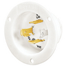 Locking Devices, Industrial, Flanged Inlet, 30A 3-Phase Delta 480V AC, 3-Pole 4-Wire Grounding, L16-30P, Screw Terminal, White