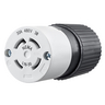Locking Devices, Industrial, Female Connector Body, 30A 3-Phase Delta 480V AC, 3-Pole 4-Wire Grounding, L16-30R, Screw Terminal, Black and White