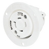 Locking Devices, Industrial, Flanged Receptacle, 30A 3-Phase Delta 600V AC, 3-Pole 4-Wire Grounding, L17-30R, Screw Terminal, White
