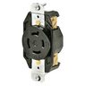 Locking Devices, Industrial, Flush Receptacle, 30A 3-Phase Delta 600V AC, 3-Pole 4-Wire Grounding, L17-30R, Screw Terminal, Black