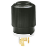Locking Devices, Industrial, Male Plug, 30A 3-Phase Delta 600V AC, 3-Pole 4-Wire Grounding, L17-30P, Screw Terminal, Black and White.