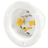 Locking Devices, Industrial, Flanged Inlet, 20A 3-PhaseWye 277/480V AC, 4-Pole 4-Wire Non-Grounding, L19-20P, Screw Terminal, White.