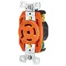 Image of 72120IG Locking Devices, Isolated Ground, Industrial, Flush Receptacle, 20A 3-Phase Wye 120/208V AC, 4-Pole 5-Wire Grounding, L21-20R, Screw Terminal, Orange