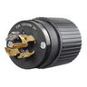 Locking Devices, Industrial, Male Nylon Plug, 20A 3-Phase Wye 120/208V AC, 4-Pole 5-Wire Grounding, L21-20P, Screw Terminal, Black