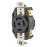 Locking Devices, Industrial, Flush Receptacle, 30A 3-Phase Wye 120/208V AC, 4-Pole 5-Wire Grounding, L21-30R, Screw Terminal, Black