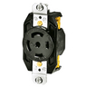 Locking Devices, Industrial, Flush Receptacle, 30A 3-Phase Wye 277/480V AC, 4-Pole 5-Wire Grounding, L22-30R, Screw Terminal,Black