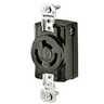 Locking Devices, Industrial, Flush Receptacle, 20A 125/250V AC, 3-Pole 3-Wire Non-Grounding, Non-NEMA, Screw Terminal, Black