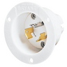 Locking Devices, Industrial, Flanged Inlet, 20A 125/250V AC, 3-Pole 3-Wire Non-Grounding, Non-NEMA, Screw Terminal, White