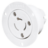 Locking Devices, Industrial, Flanged Receptacle, 20A 125/250V AC, 3-Pole 3-Wire Non-Grounding, Non-NEMA, Screw Terminal, Black