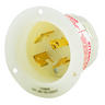 Locking Devices, Industrial, Flanged Inlet, 20A 3-Phase Wye 120/208V AC, 4-Pole 4-Wire Non-Grounding, Non-NEMA, Screw Terminal, White