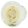 Image of 7409ER Locking Devices, Industrial, Flanged Receptacle, 20A 3-Phase Wye 120/208V AC, 4-Pole 4-Wire Non-Grounding, Non-NEMA, Screw Terminal, White