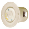 Locking Devices, Industrial, Flanged Receptacle, 15A 125V, 2-Pole 2-Wire Non-Grounding, L1-15P, Screw Terminal, White