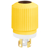Locking Devices, Marine Grade, Male Plug, 10A 250V, 3-Pole 3-Wire Non-Grounding, Non-NEMA, Screw Terminal, Corrosion-Resistant, Yellow & White