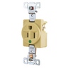 Straight Blade Devices, Receptacles, Single, Hospital Grade, 15A 125V, 2-Pole 3-Wire Grounding, Back and Side Wired, 5-15R, Ivory, Single Pack